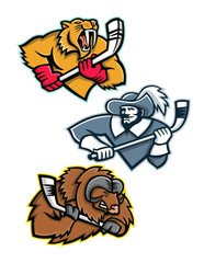 Ice Hockey Sports Mascot Collection