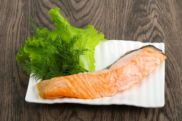 Steamed salmon