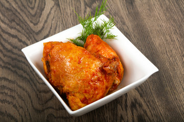Roasted chicken thigh