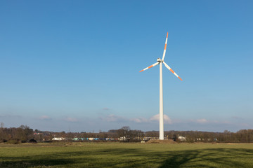 wind turbine with blue sky