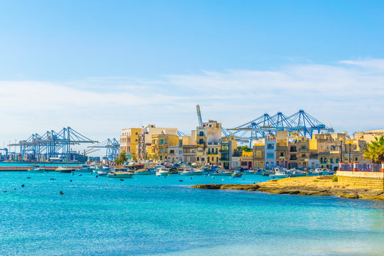 Fishing boats moor in Birzebbuga, Malta