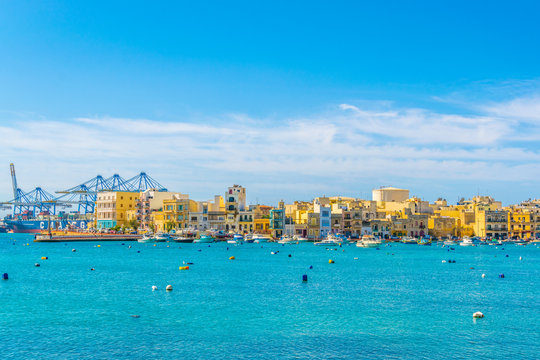 Fishing boats moor in Birzebbuga, Malta