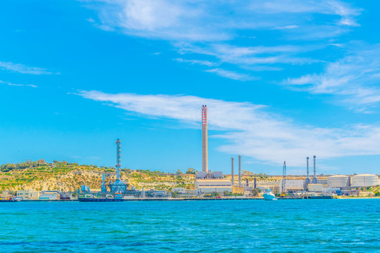 View of Delimara power plant near Marsaxlokk, Malta
