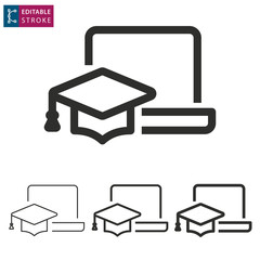 E-learning line icon. Editable stroke.