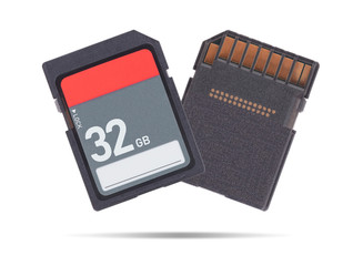 Memory card isolated on white background - 32 Gigabyte