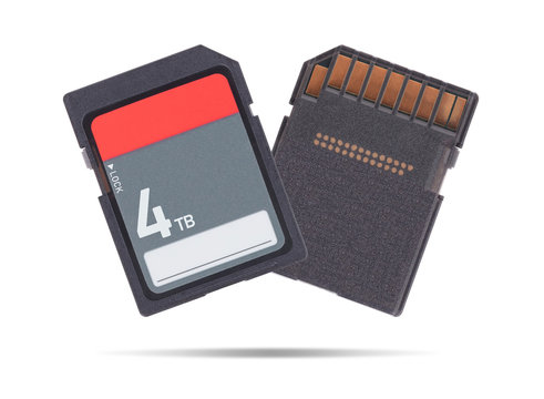 Memory card isolated on white background - 4 Terabyte