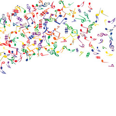 Musical Signs. Modern Background with Notes. Vector Element for Musical Poster, Banner, Advertising, Card. Minimalistic Simple Background.