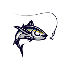 Fish vector mascot icon illustration
