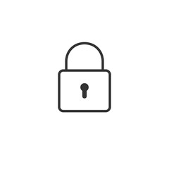 Thinline lock icon. Outlined security sign illustration