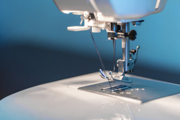 The working area of the sewing machine close-up