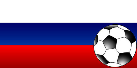 Obraz premium Russian flag with football suitable for banner or background.