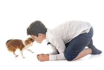 boy with chihuahua