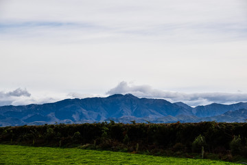Fototapeta na wymiar countryside with mountain view of South island, New Zealand