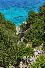 Small beach with blue waters in Kefalonia, Ionian Islands, Greece