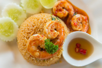 fried rice with spicy Tom Yum Goong (Prawns) with Shrimp, Thai food style © CasanoWa Stutio