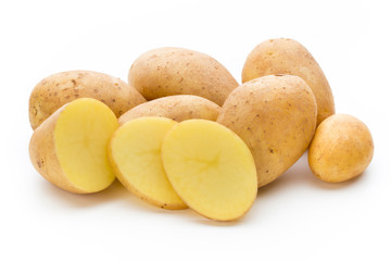 New potato isolated on the white background.