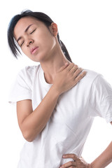 Woman with shoulder pain