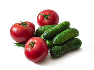 Tomatoes, cucumbers and dill