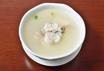 Chinese traditional delicious, puffer fish soup