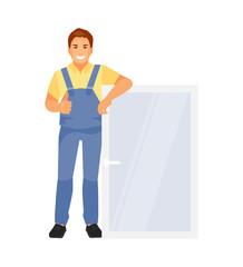 Window installer vector