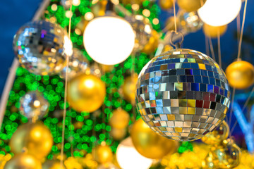decor and bokeh of lights from Xmas for Christmas new year background