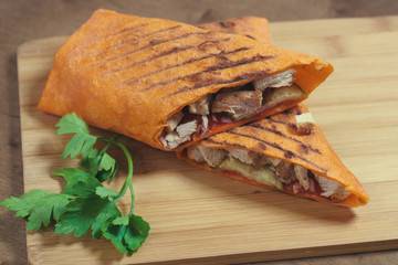 Homemade tasty burrito