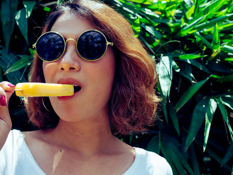 Woman With Popsicle