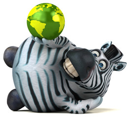 Fun zebra - 3D Illustration