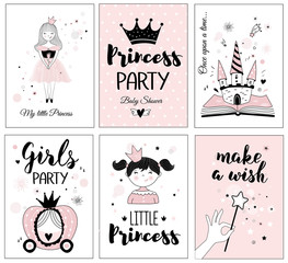 Little princess, posters for baby room, greeting cards, kids and baby t-shirts and wear, hand drawn nursery illustration © Colorlife