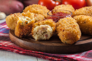 Homemade croquettes of jamon ham