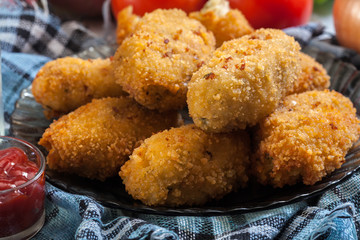 Homemade croquettes of jamon ham
