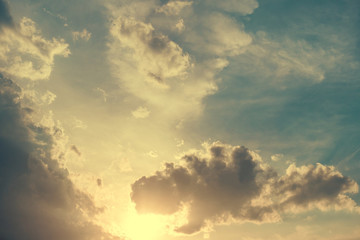 Naklejka na ściany i meble sky with clouds and sun