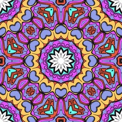 Bright color seamless art pattern. fantasy ornament. vector illustration