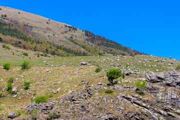 Fototapeta na wymiar View on the Caucasian mountains in Georgia