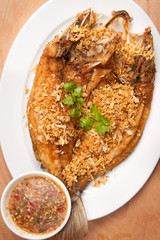 Fried fish with garlic - Pla Tod