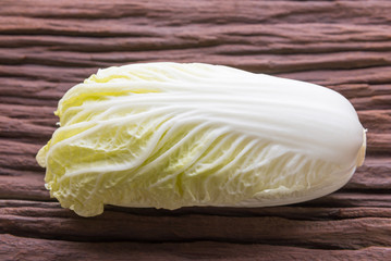 cabbage on old wooden background