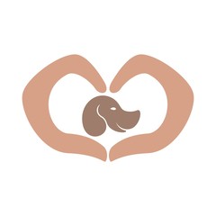 Dog care logo design template concept for your company