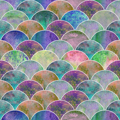 Fish scale wave japanese seamless pattern © Olga