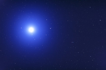 Fototapeta na wymiar Sirius - brightest star seen from the Earth, photographed through a telescope. 