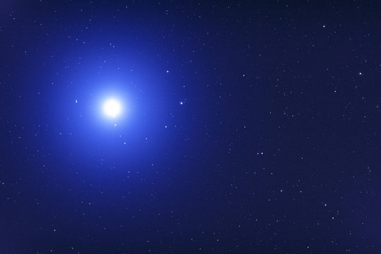 Sirius - brightest star seen from the Earth, photographed through a telescope. 