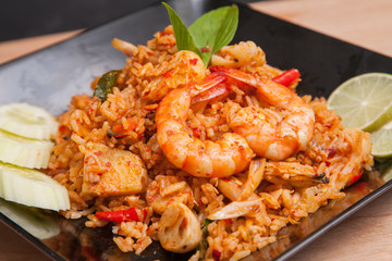 Fried rice with Curry Shrimp - Thai Food