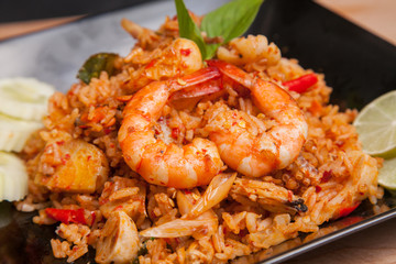 Fried rice with Curry Shrimp - Thai Food