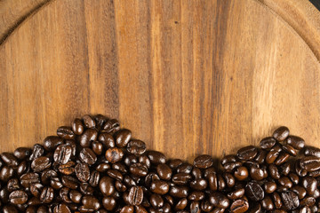 coffeebean on wood blackground