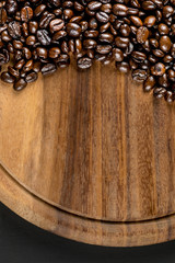 coffeebean on wood blackground