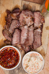 Thai style grilled pork with sauce recipes from Thailand