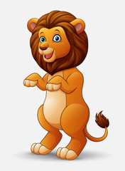 Cute cartoon lion standing