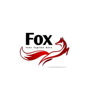 Jumping fox free style logo