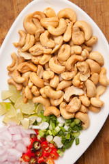 Nuts and spices for cooking - for food background