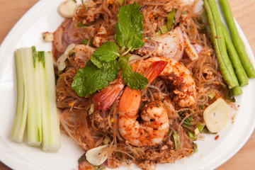 Spicy vermicelli shrimp - Thai food