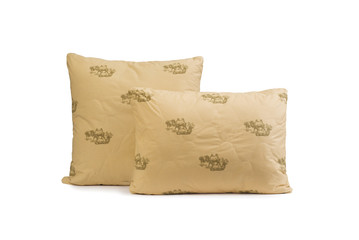 pillow white background two brown